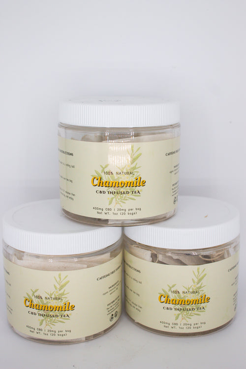 100% natural Chamomile CBD Infused Tea - 20 mg per bag